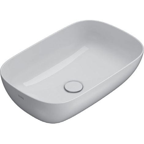60x38 cm Globo T-EDGE Le Ciotole Keramik-Waschtisch B6R60BI Weiß - Keramik (1/3)