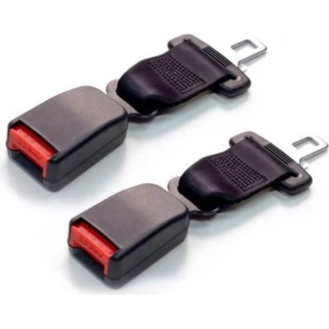 2PCS Extension Rallonge Ceinture de Securite Voiture Durable Fort Noir (1/3)