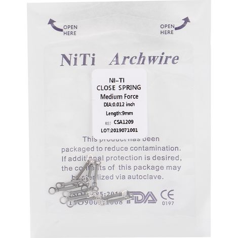 10pcs/sachet Ressort fermé orthodontique NITI bobine fermée accessoire dentaire 0.012 x 9mm (1/5)