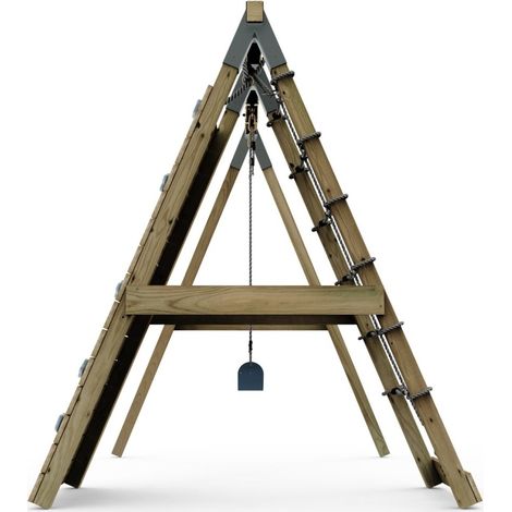 Premium Single Swing with Up and Over Wall - Flex Navy Blue