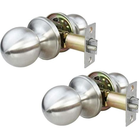 Ein Set aus zwei Türschlössern aus Edelstahl – schlüssellose Griffe, geeignet für Innenräume wie Schlafzimmer, Küchen, Badezimmer, Waschküchen und mehr. (1/3)
