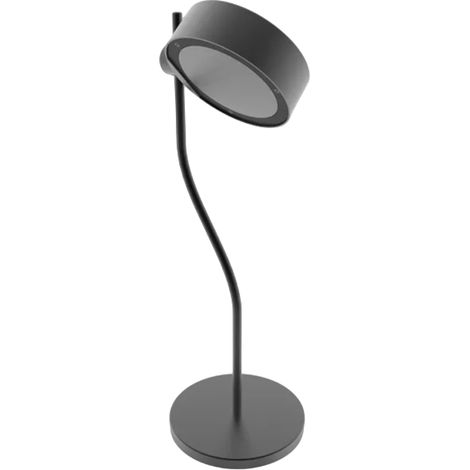 Zafferano SUPER O Lampada a led da tavolo Nera ricaricabile e dimmerabile