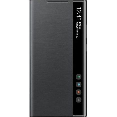 Samsung Galaxy Note 20 / Note20 Ultra 5G Hülle mit S-View LED-Bildschirm, Smart View kompatible Klapphülle, magnetischer Schutz, schwarze Ausführung, Anrufanzeige ohne Öffnen (1/2)
