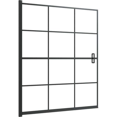 Cabina doccia parete vasca parete doccia cabina vasca accessorio bagno interno casa ESG 116 x 140 cm nero 020002021