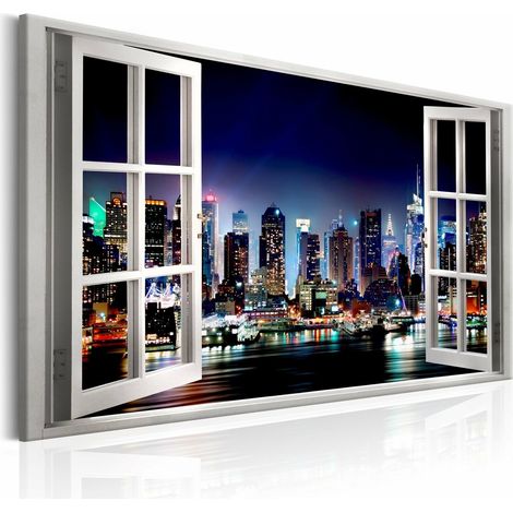 Tableau vue fenêtre de new york - 120 x 80 cm (1/4)