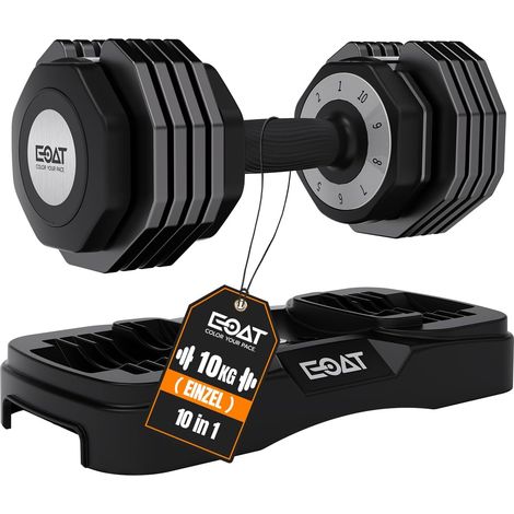Lot de 2 haltères réglables 5,7 kg/10,2 kg/25 kg 5 en 1 avec poignée antidérapante et plaques de poids arc-en-ciel pour salle de sport à domicile, ensemble de poids pour homme et femme (1/5)