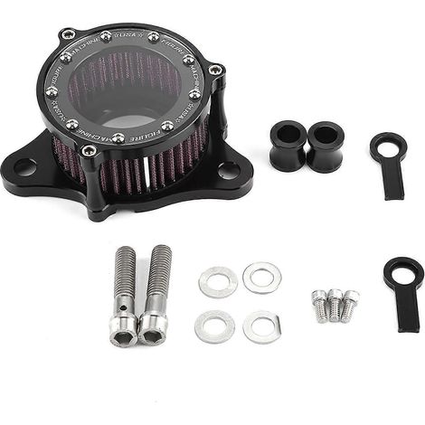 Filtre à air d'admission CNC en aluminium, type clôture, système de nettoyage d'air compatible moto. (1/4)