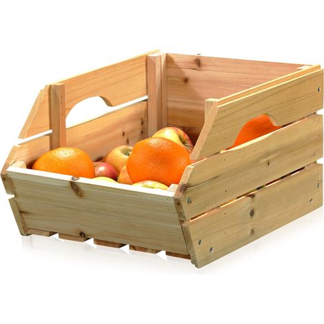 Obstkiste mit Griffen Apfelkisten Holzkisten Weinkisten Holz Kartoffelkiste (1/4)