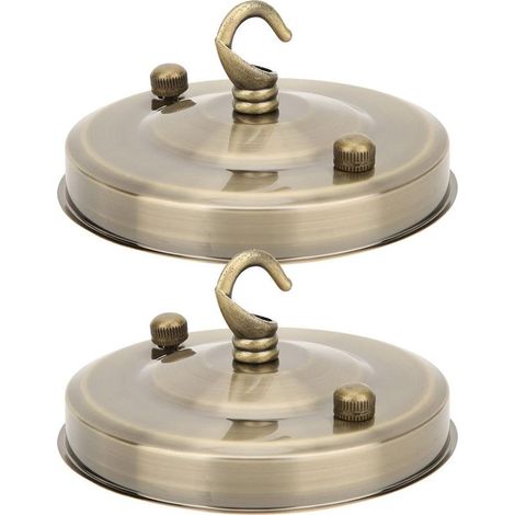 2 Pièces Rosace de Plafond, Crochet de Plafond pour Suspension Plaque de Plafond Vintage Lustre avec Vis Correspondantes Accessoires de Suspension Polyvalente(Bronze) (1/5)