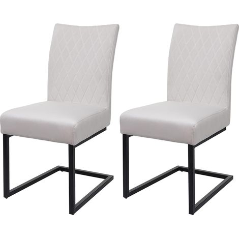 Lot de 2 chaises cantilever HWC-L15 - chaise visiteur chaise de conférence - velours acier époxy - crème-beige (1/5)
