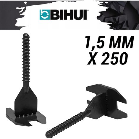 250 Croisillons autonivelants à vis en "I" 1,5mm (carrelage de 3 à 18mm) Spin Leveling System BIHUI (1/4)