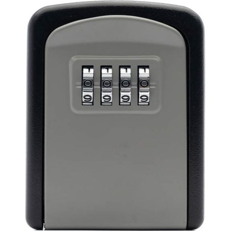 Lntyq Boîte de verrouillage à combinaison murale avec mot de passe à 4 chiffres, boîte de rangement étanche pour clés de 5 clés, capacité de 5 clés, protection de clé en ABS pour une utilisation