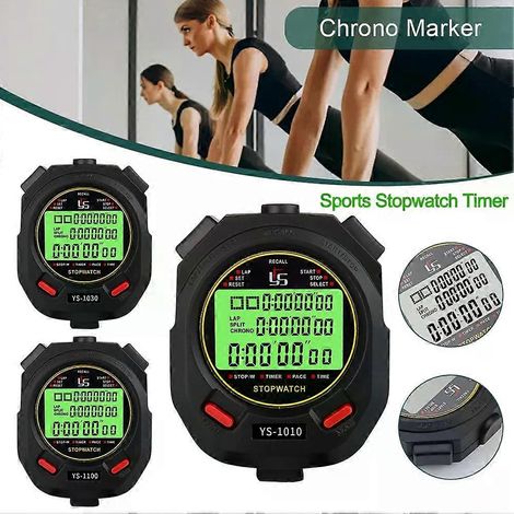 Leuchtende elektronische Stoppuhr, digitale Stoppuhr, multifunktionale leuchtende Sportstoppuhr, wasserdicht, großes Display für Schiedsrichter (1/4)