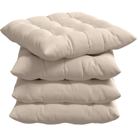 Maison Exclusive - Sitzkissen 4 pcs Beige 40 x 40 x 6 cm Mikrofas