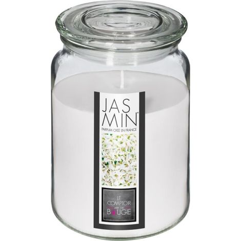 Bougie Parfumée en Verre "Couvercle" 510g Jasmin (1/3)