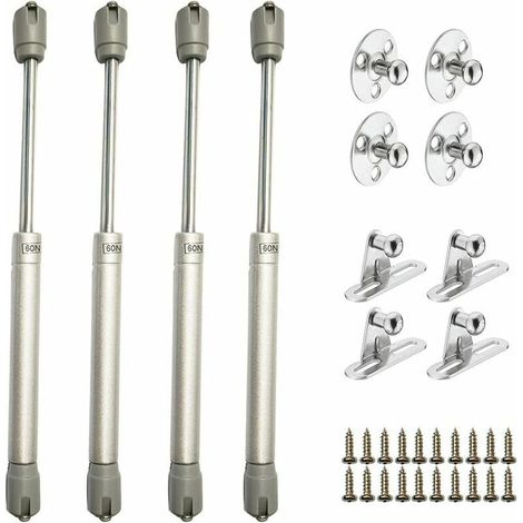 Vérins à gaz hydrauliques pour le levage de portes d'armoires, meubles de cuisine - Amortisseurs de charnières, 60 N/6 kg, longueur 270 mm - Lot de 4. (1/5)