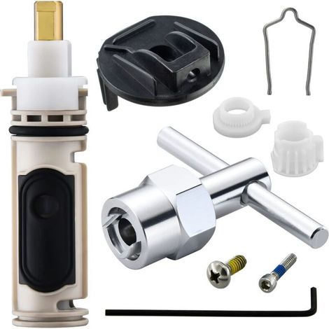 Cartouche de valve de rechange 1222 avec outil de retrait 104421 et kit d'adaptateur de poignée 116653 pour Moen, compatible avec les robinets de douche Posi Temp à une poignée (1/5)