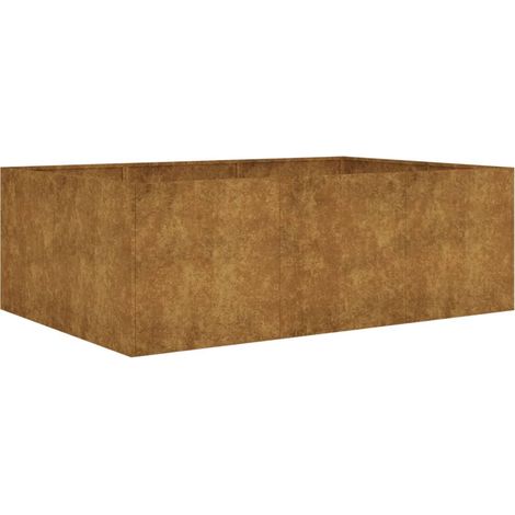 Fioriera a rialzata letto piante fiori terrazza giardino 120 x 80 x 40 cm acciaio corten marrone 020039347