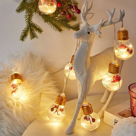 MINKUROW Natale Led Globe String Lights 4m 50 Led Lampadina Bianco Caldo Globe String Lights Per La Festa Di Natale Indoor Outdoor Decor, Gold.10 Balls (1/5)