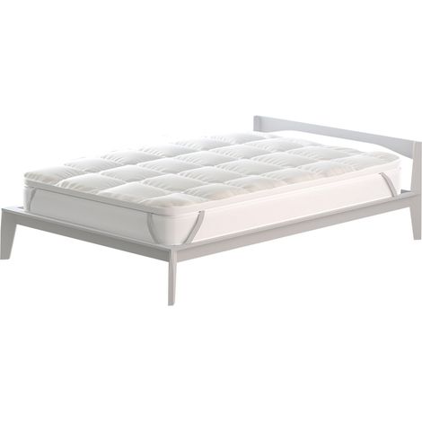 Topper 1 Piazza e Mezzo Trapuntato 600 gr/mq con Elastici Plus Bianco (1/5)