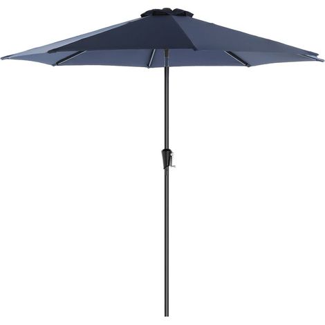 Ombrellone da giardino ø3 m ombrellone protezione UPF 50+ telo in poliestere ottagonale basculante manovella balcone terrazza piscina spiaggia senza base blu navy 120001767