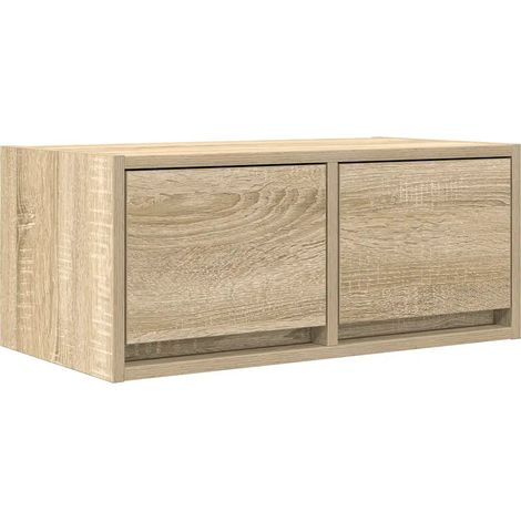 Mueble TV de pared diseño moderno 60 x 31 x 25,5 cm ahorrador de espacio de madera contrachapada roble sonoma 020051675 (1/5)
