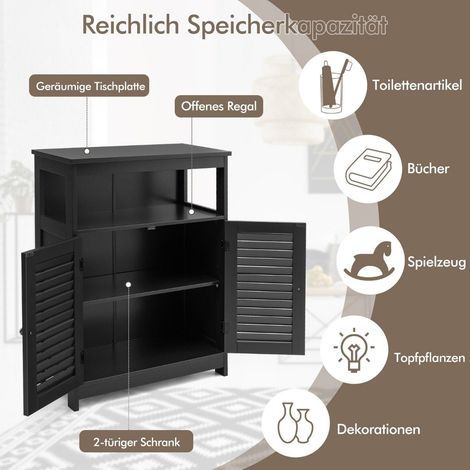 Badezimmer schrank freistehender badschrank aufbewahrungsschrank schwarz