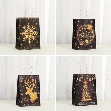 Sacs Fourre-Tout - Non Tissé - Pour Cadeaux De Noël - 20,8 x 14,9 x 7,9 cm - Réutilisables - Lot De 12