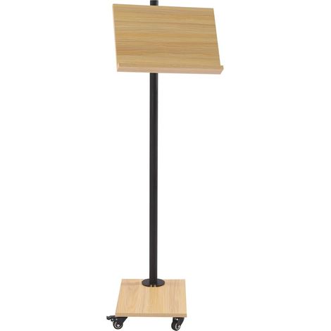 Atril para lectura, atril con ruedas, soporte para tablet, construcción metálica robusta, altura regulable, rotación de 180°, 39 x 28 x 3 cm