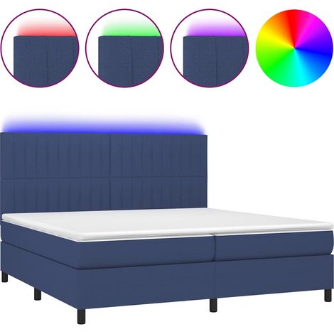 Maison Exclusive - Letto a Molle Materasso e LED Blu 200x200cm in Tessuto (1/5)
