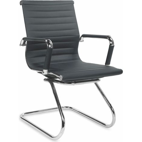 Silla de oficina Houston 570, Negro, 88x61x55cm, Con reposabrazos, Sin ruedas