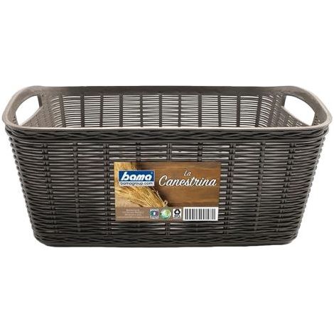 CESTA CASALINGA 'LA CANESTRINA' mod. 'maxi' cm.39 x 29 x h.16 - tortora