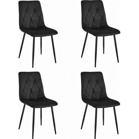 Silla Libra - terciopelo negro / patas negras x 4 (1/5)
