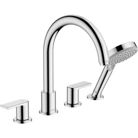 Hansgrohe Vernis Shape - Mezclador de borde, instalación de 4 orificios, Cromo (71459000) (1/5)