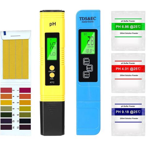 Professioneller pH-Tester, TDS/EC-Teststift, Bodenfeuchtigkeits-/pH-Wert-/Sonnenlichtintensitäts-Tester, Gartenpflanzungs-S