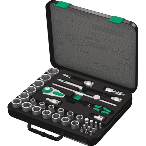 8100 SC 4 Kit con cricchetto Zyklop Speed con attacco da 1/2", in pollici, 38 pezzi