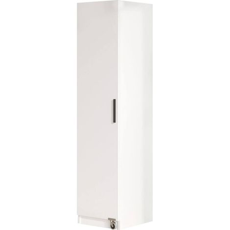 Armadio Multiuso 1 Anta Gaemi, Appendiabiti, 7 Ripiani, Apertura Battente, 42x176h cm Bianco