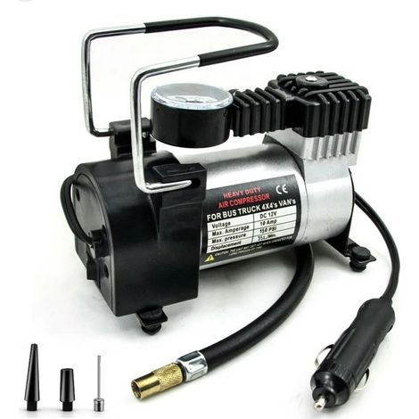 MINI COMPRESOR AIRE POTENTE Y RÁPIDO AUTO 150 PSI 17kg/cm2 12V - SpazioLuzio