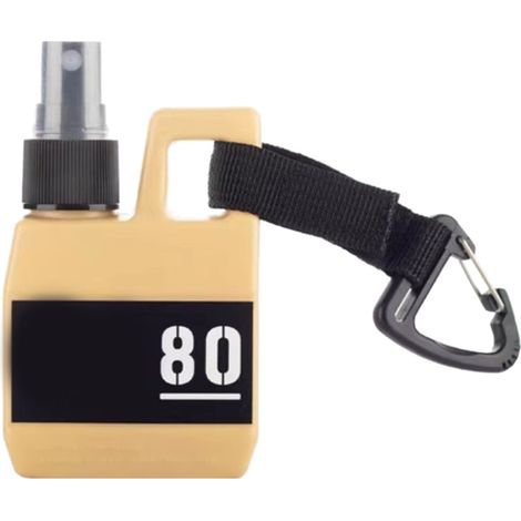 Flacon pulvérisateur 80 ml pour sport, bouteille mini pompe extérieur, camping portable avec crochet, voyage, kaki (1/5)