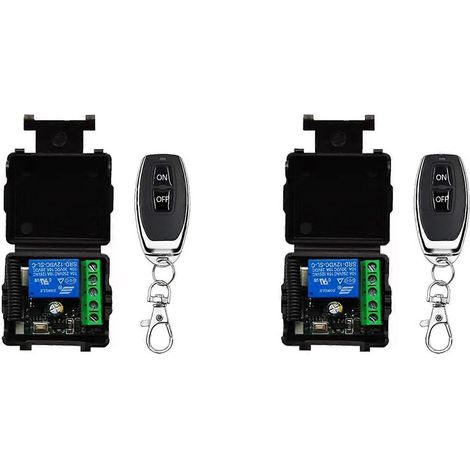 2 interrupteurs de télécommande sans fil 433 MHz, relais RF 12 V pour moteur de porte de garage et commande de pompe à eau (1/5)