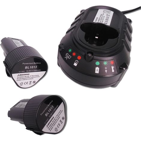 Pour Lot de 2 Batteries BL1013 1,5 Ah avec Chargeur 10,8 V DC10WA, Compatible avec  Makita 10,8 V Batteries Makita DF030D DF330D TD090D