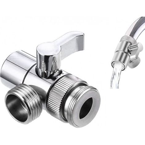 Umstellventil für Wasserhahn 1/2" Anschluss Duschumstellventil 3 Wege Umschaltventil Duschadapter für Badewanne und Dusche, Waschbecken Zinklegie (1/5)