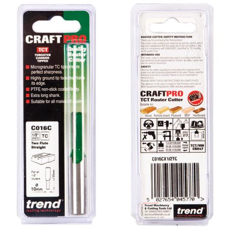 TREND C016CX1/2 2 FLUTE CUTTER 10MM DIA. (1/5)