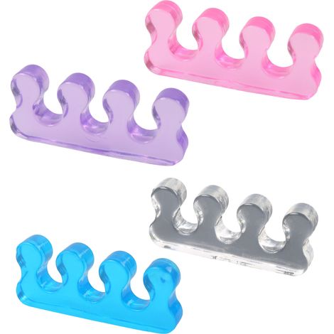 Lot de 8 séparateurs d'orteils en silicone pour pédicure et yoga, redresseurs d'orteils pour ongles de pieds tordus. (1/5)