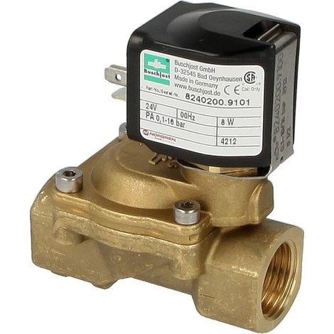 Electrovanne Buschjost 8240200.9101.0240 G1/2,3,8m³/h,0,1-16bar +90°C,NBR, 24VDC