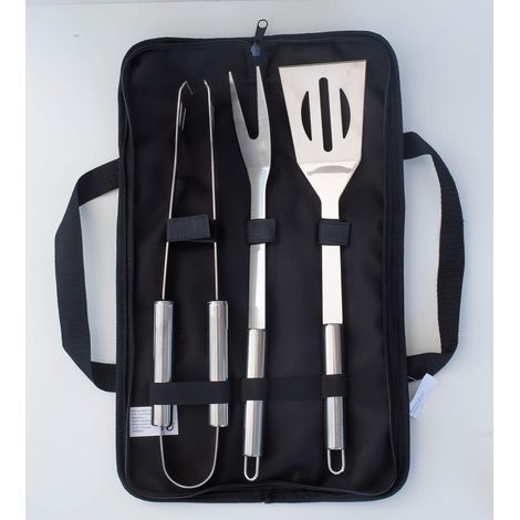 Filiyano-Ensemble de 3 couverts pour barbecue en acier inoxydable - Accessoires de cuisine pour hamburgers et steaks, comprenant une spatule et une (1/5)