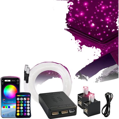 Luci a fibra ottica, controllo tramite app, illuminazione personalizzabile, RGBW-b, 600 pezzi 0,5 mm 1,5 m (1/2)