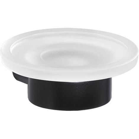 Portasapone pirenei nero matt - contenitore in vetro satinato - 10,8×11,1×4,2