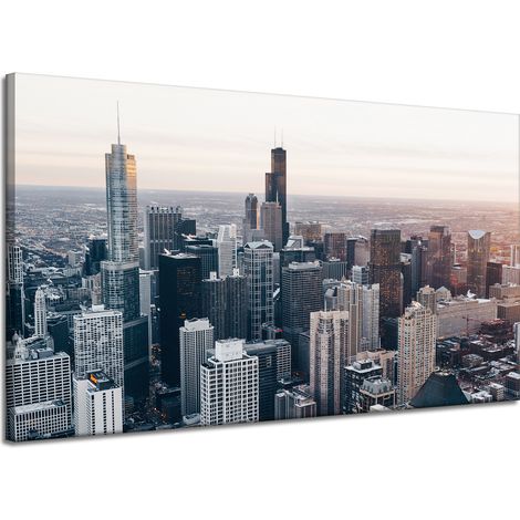 Lienzo impreso Arquitectura de Chicago 120x70 cm USA Polonia Cities
