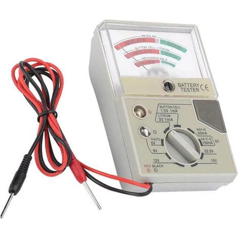 Tester elettronico per batterie da orologio, compatibile con batterie a bottone e batterie al litio AA/AA/CDN. Dispositivo di rilevamento multivoltaggio, da 1,5 V a 22,5 V, con custodia in plastica, c